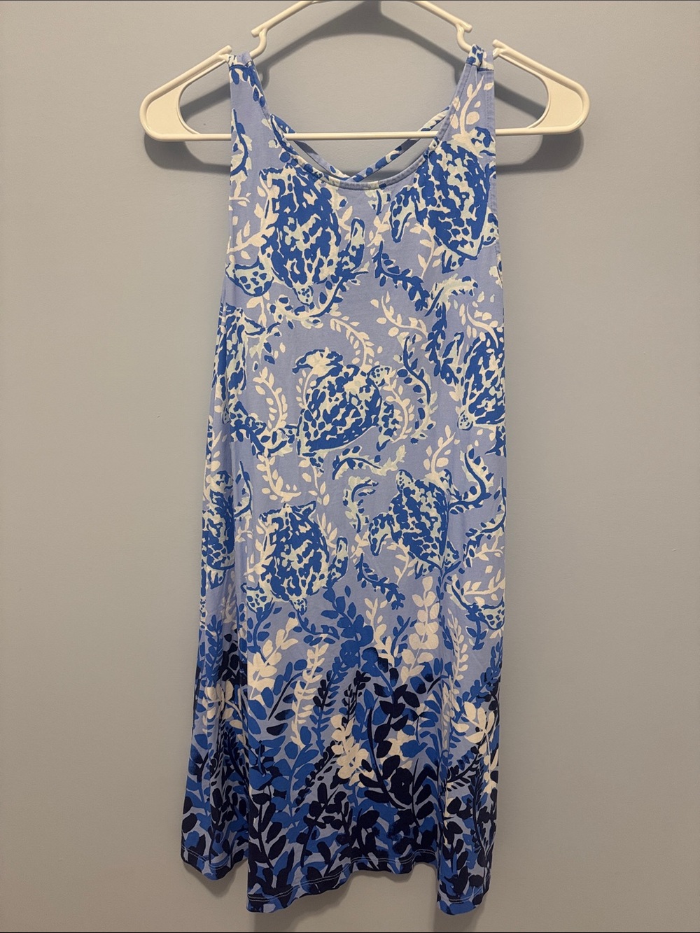 Lilly Pulitzer Kristen Dress Turtle Print Blue Pima Cotton S